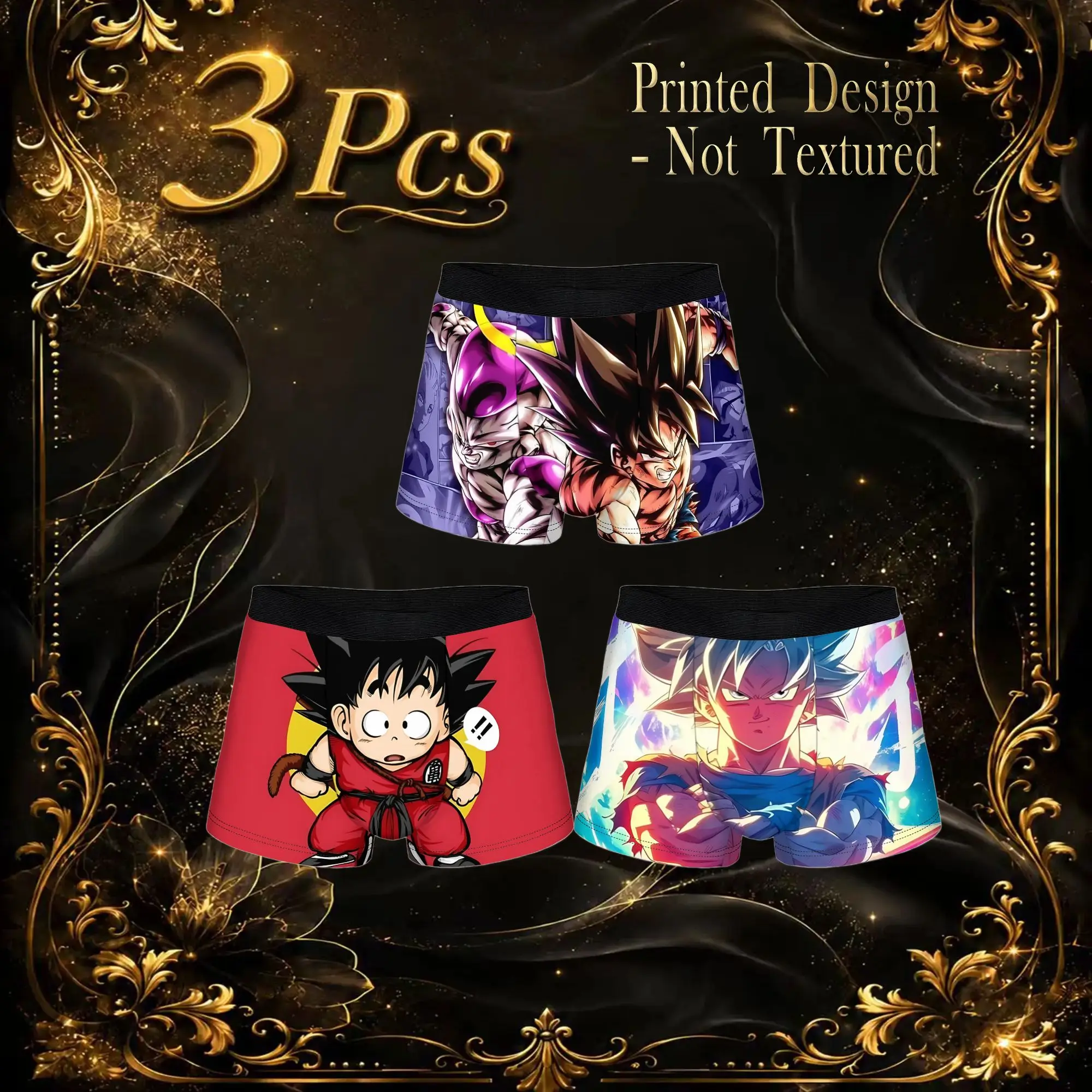 3Pcs Dragon Ball Goku boxers funko Underpants Homme Panties Men's Underwear Ventilate Shorts Boxer Briefs
