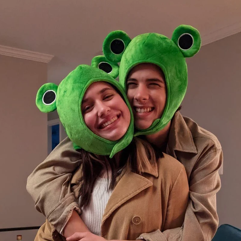 

Новое поступление 2025, повязка на голову с зеленой животной и лягушкой, костюм для Хэллоуина, реквизит, женская плюшевая шляпа с лягушкой и принцом