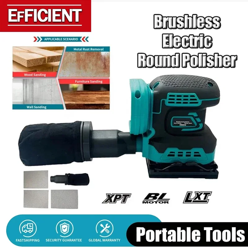 

Electric Cordless Disc Random Orbital Brushless Sander Grinding Polisher 3-Speed Sanding Machine For Makita 18V Battery