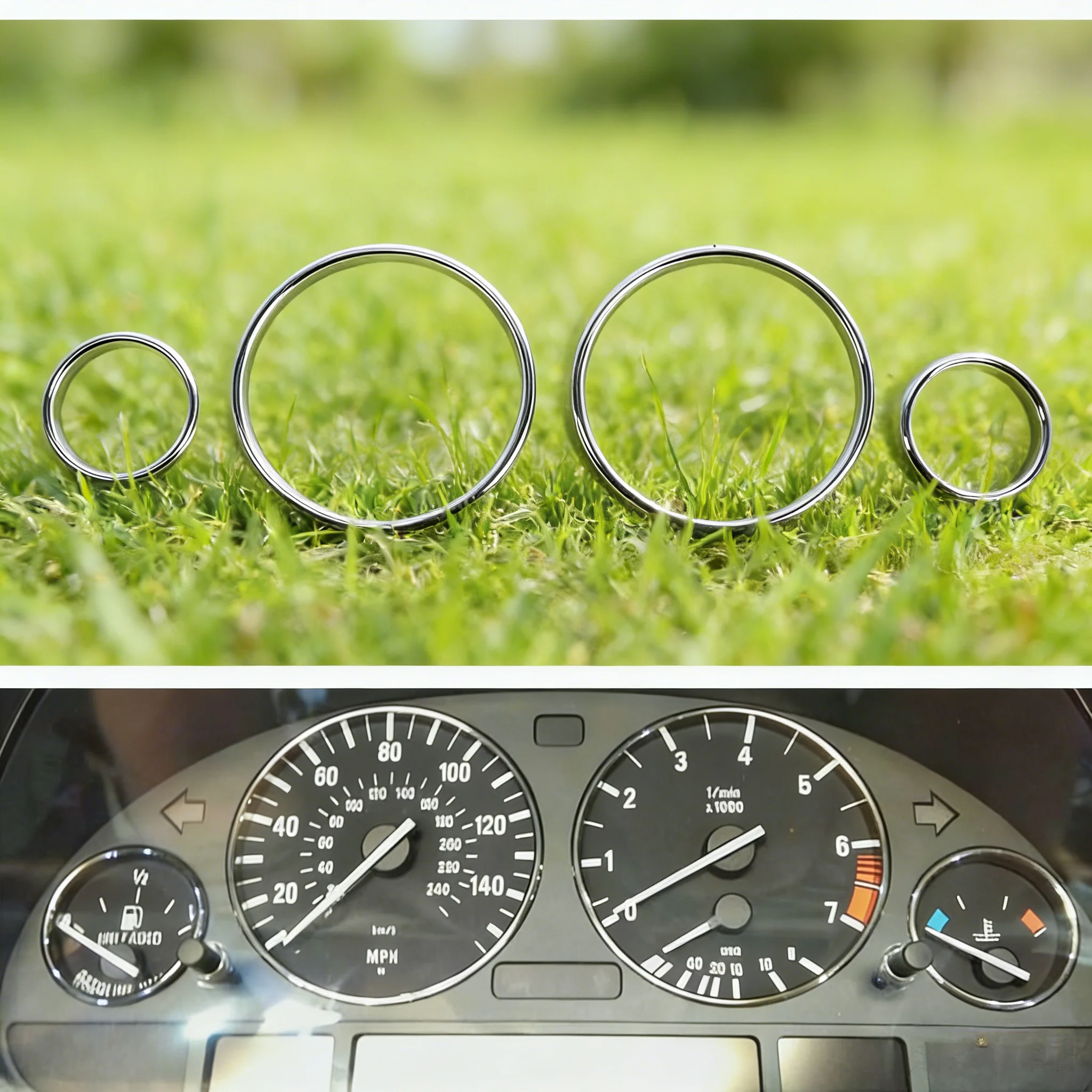 Chrome Silver Speedometer Gauge Dial Rings Bezel Trim For BMW E39 5 Series E38 7 Series E53 X5