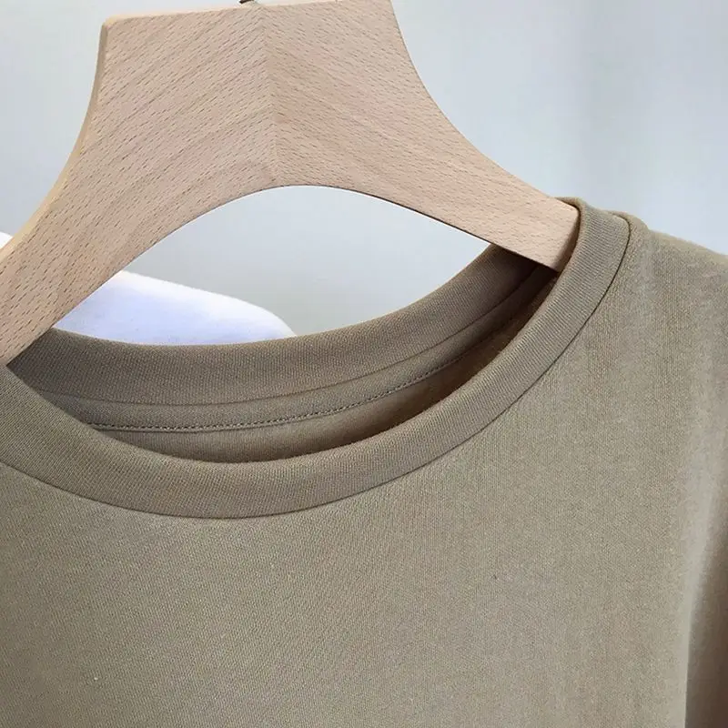 夏中空 Tシャツ女性のためのラウンドネック半袖 5XL バックレストップ韓国カジュアルファッション無地シックな Tシャツ