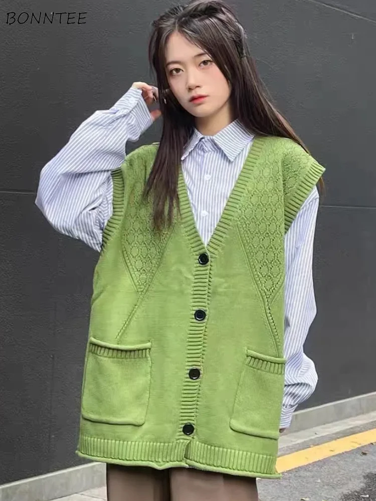 

Preppy Sweater Vest Women Vintage Simple Cleanfit Casual Cozy Korean Fashion Knitted Gentle Knitwear Aesthetic College Harajuku