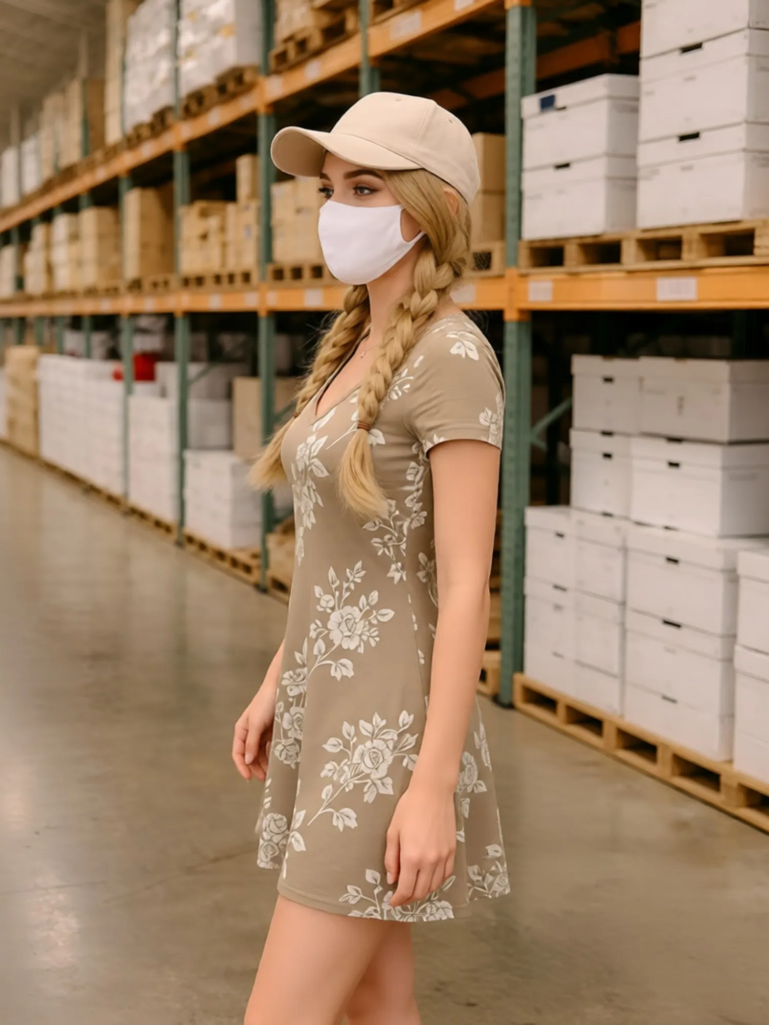 Damen-Minikleid mit V-Ausschnitt und kurzen Ärmeln, weiches, ausgestelltes A-Linien-Sommerkleid für den Sommerurlaub, Strand, leichte Sommerkleidung – Detail 7