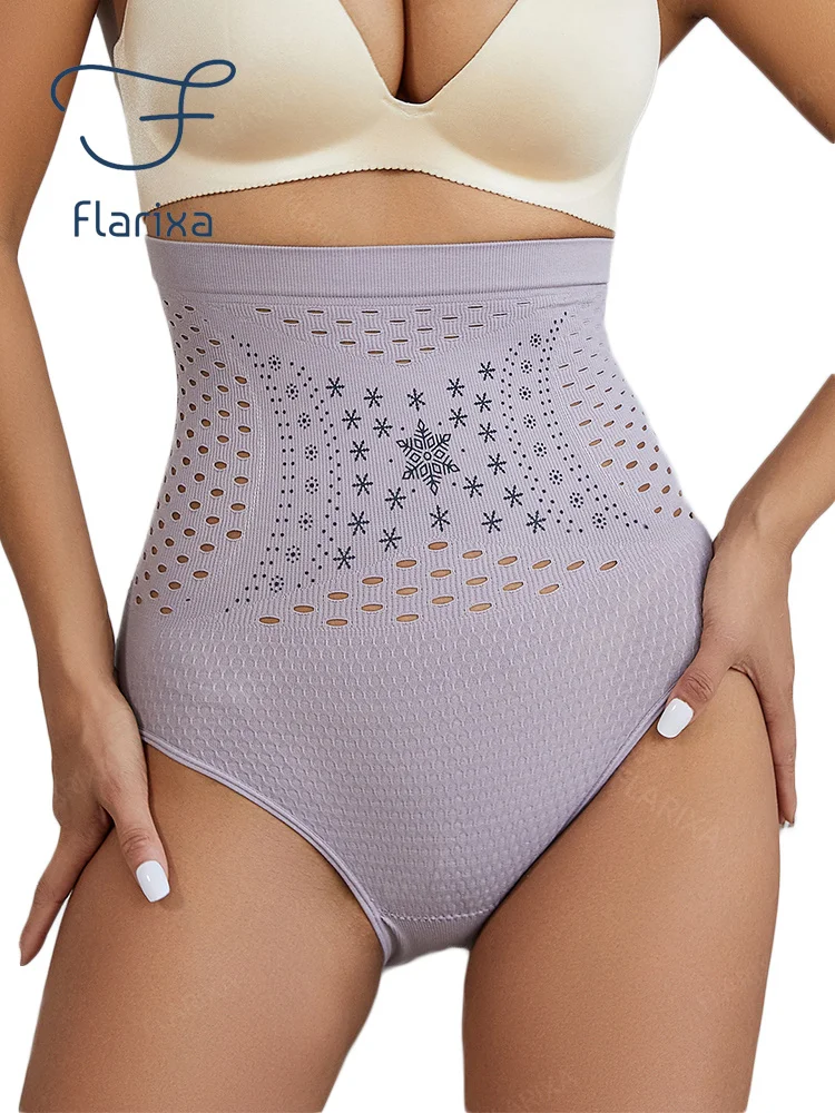 Flarixa Tummy Control Panties With High Waist Women Seamless Body Shaping Briefs Breathable Abdomen and Hip Lifting Pants