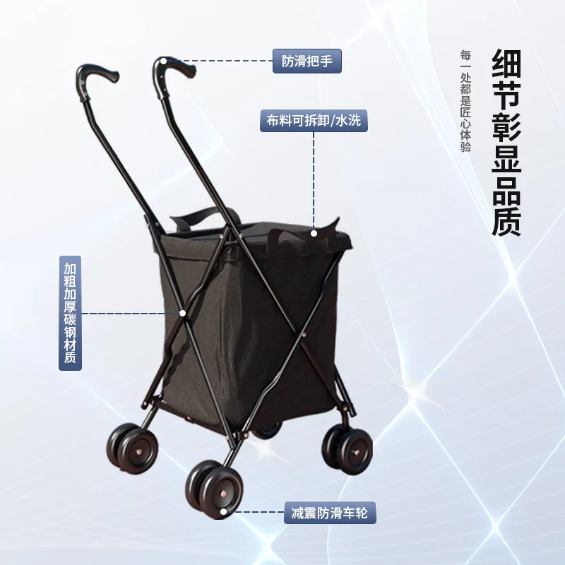 Portable Folding Hand Trolley Universal Wheel Multi‑Purpose Cart for Shopping Camping Express Home Use