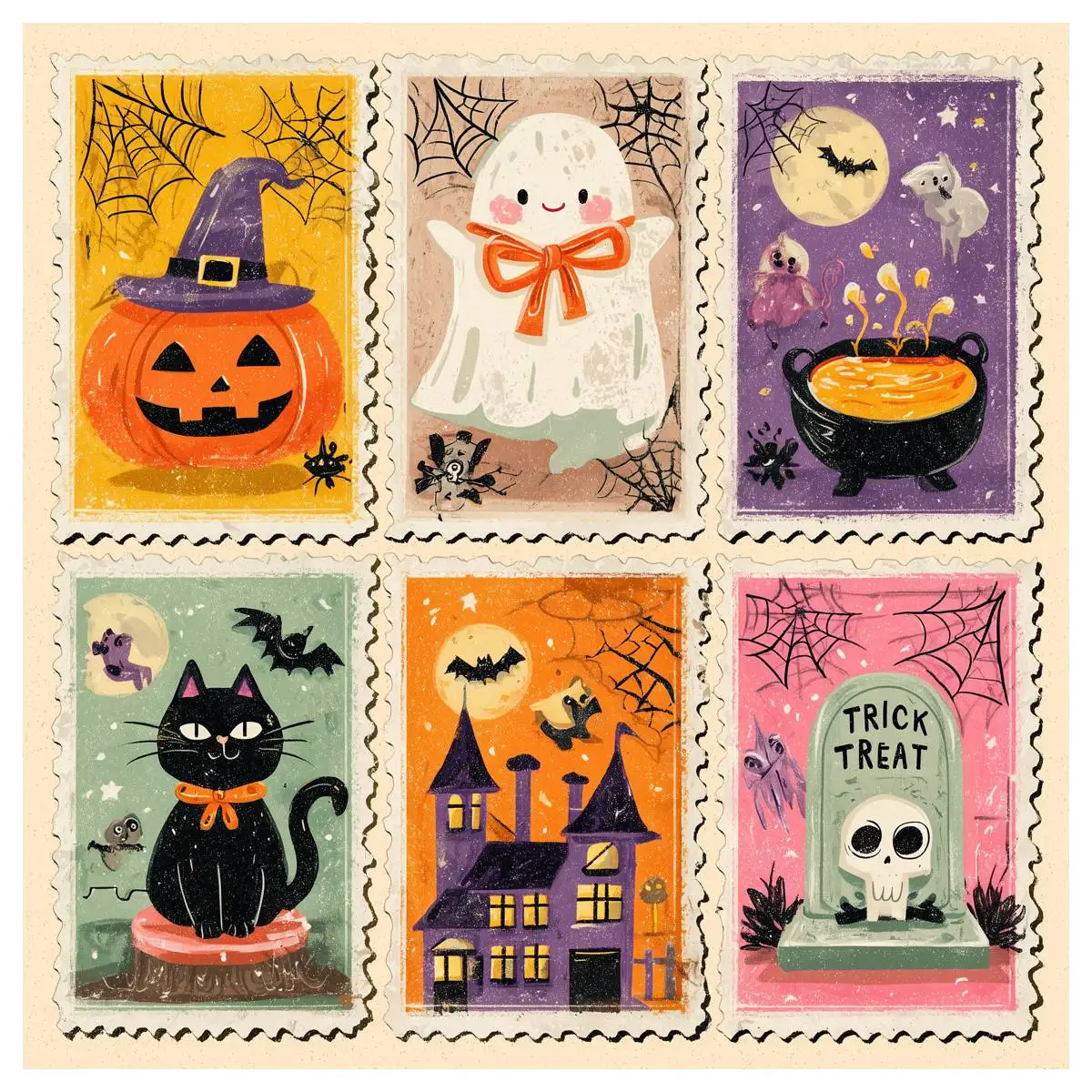 1 шт., 30X30 см/11,8 дюйма, 6 квадратных сеток на Хэллоуин, штампованный набор для вышивки крестом, набор «сделай сам», 11CT/14CT, аксессуары, подвесная живопись