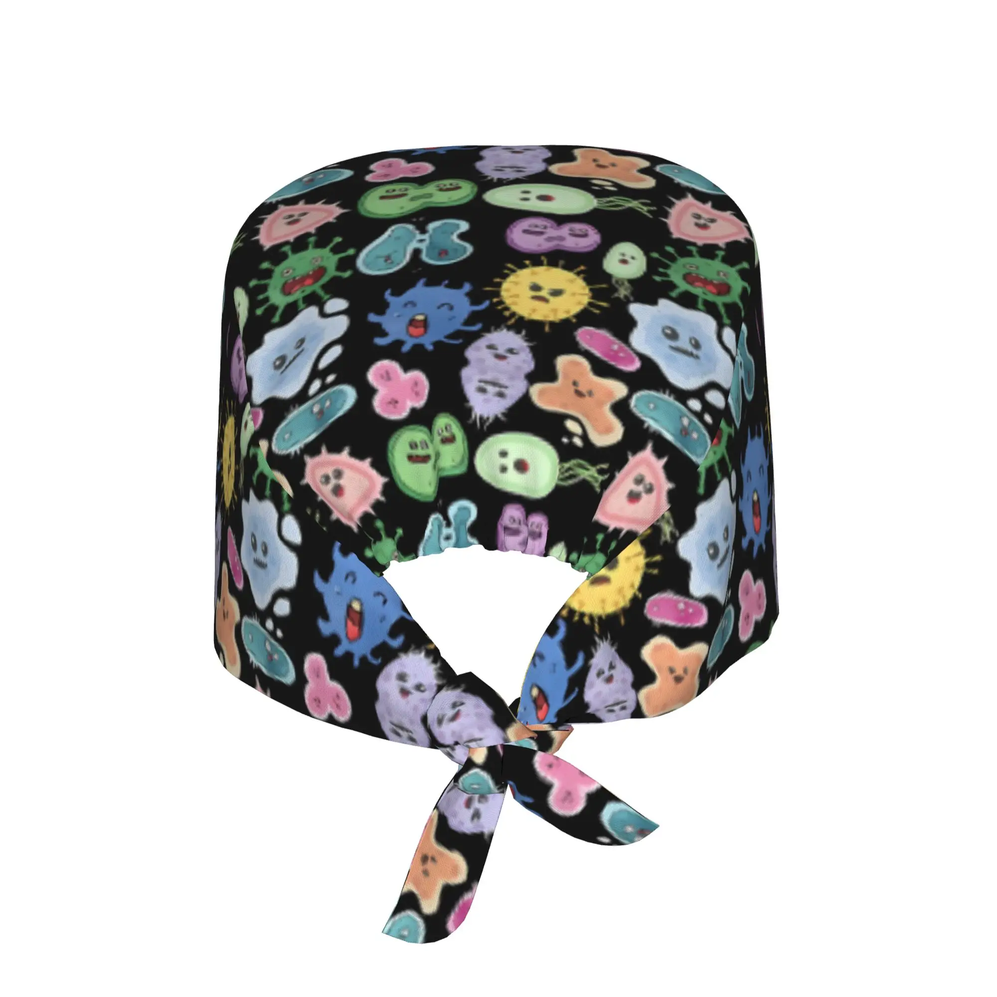 Cute Microbes Bacteria Viru, Ecoli Microbiology Seamless Pack  WorkCap Work Working Cap Adgusted Fashion Printed Multi-Scenario