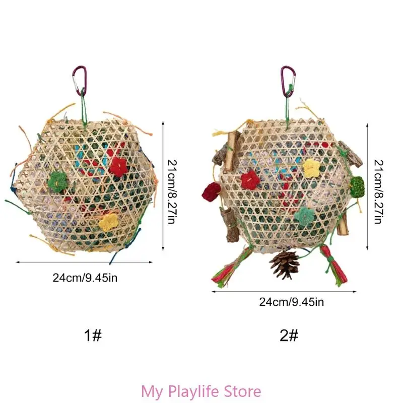 Parrot Bite Toys Climbing Foraging Bird Chew Toy Colored Paper Shredder Bamboo Woven For Lovebirds,Cockatiels,Budgies