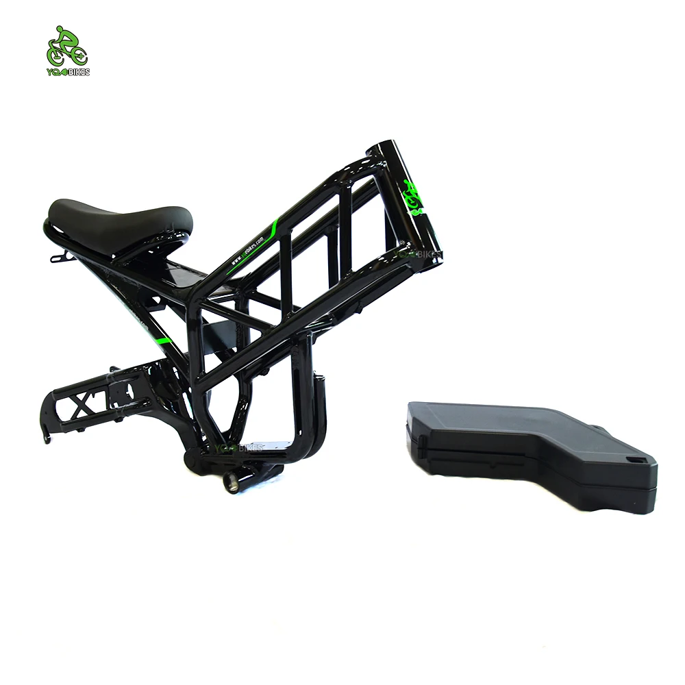 175mm Dropout Adult DIY Electric Bicycle Full Suspension 18650 20inch Fat Mountain Electric Bike Frameset:Battery Box+Frame+Seat