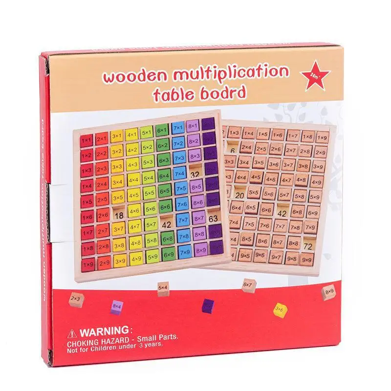 Wooden Multiplication Board Game Kids Montessori Math Learning Educational Toys Counting Hundred Board Interactive Thinking Game images - 6