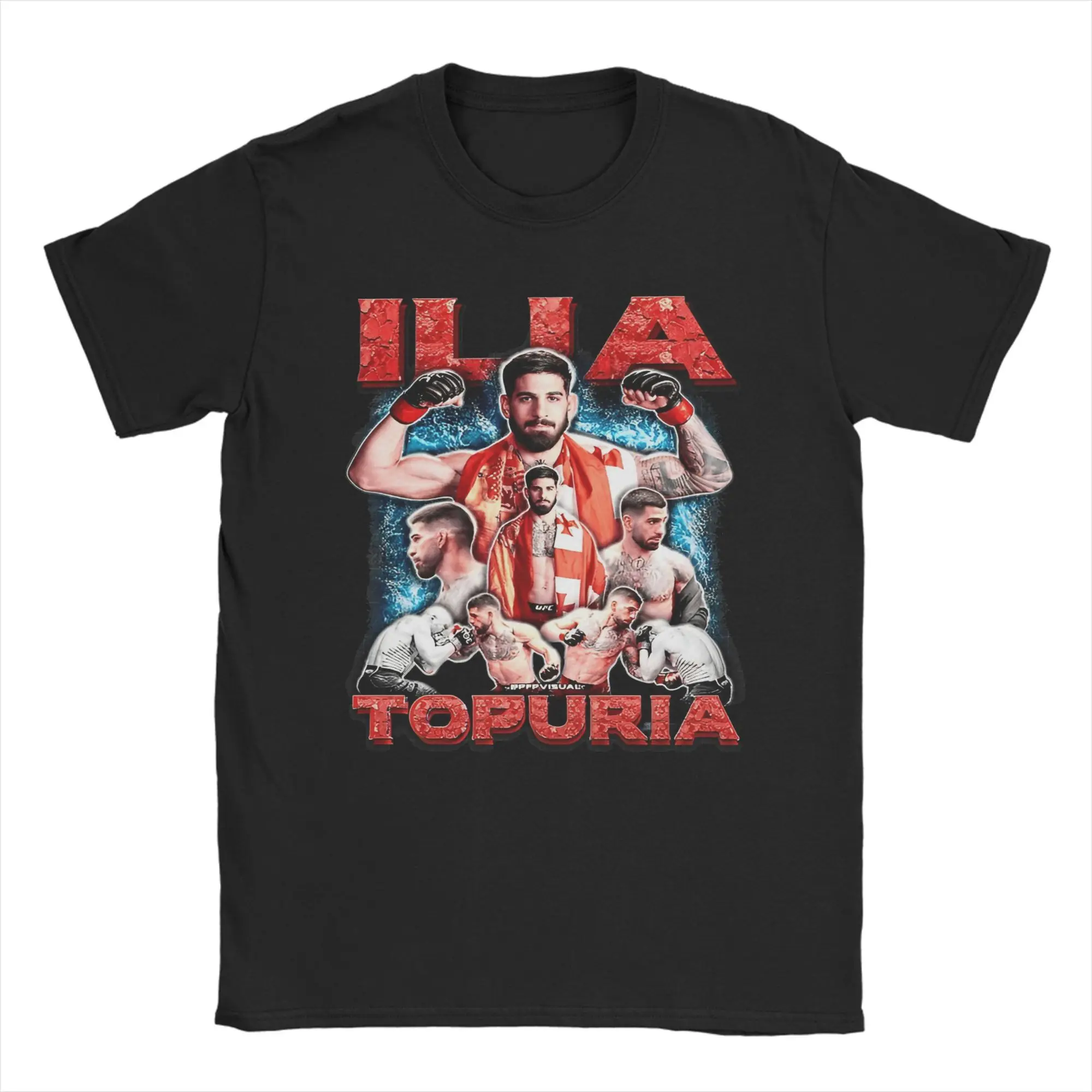 

Ilia Topuria Vintage Style Bootleg Rap (2) T Shirt Man Awesome Cotton T-Shirts Summer O-Neck Fashion Tees Print Big Size Tops