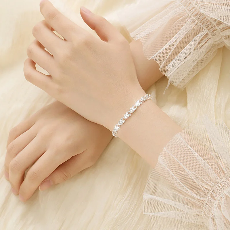 Andara 925 Sterling Silver Bracelet Lucky Cute Rabbit Bracelet For Women Engagement Party Jewelry Gifts