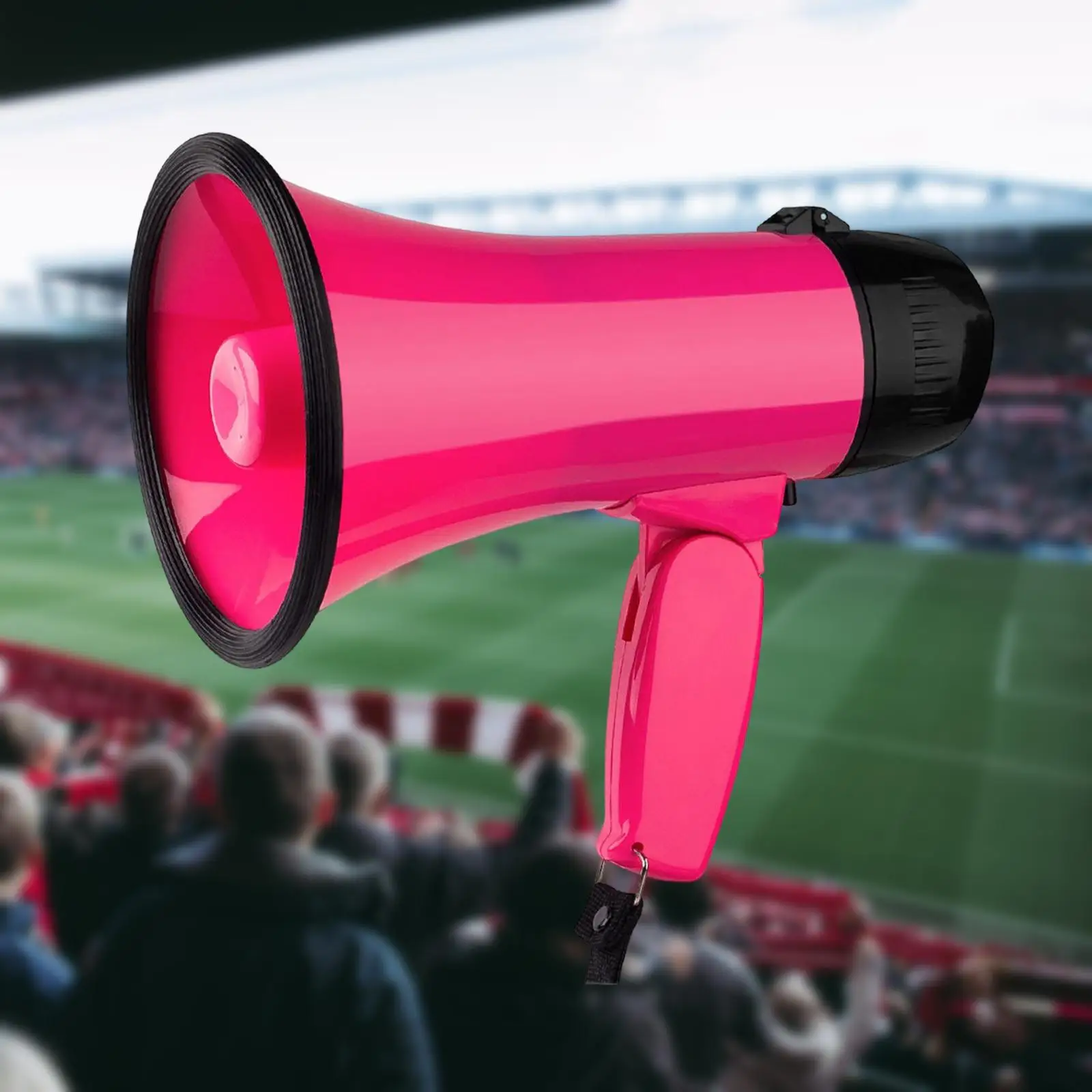 Handheld Bullhorn Megaphone Adjustable Voice Recording Alarm Bullhorn Speaker for Soccer, Basketball, Football,