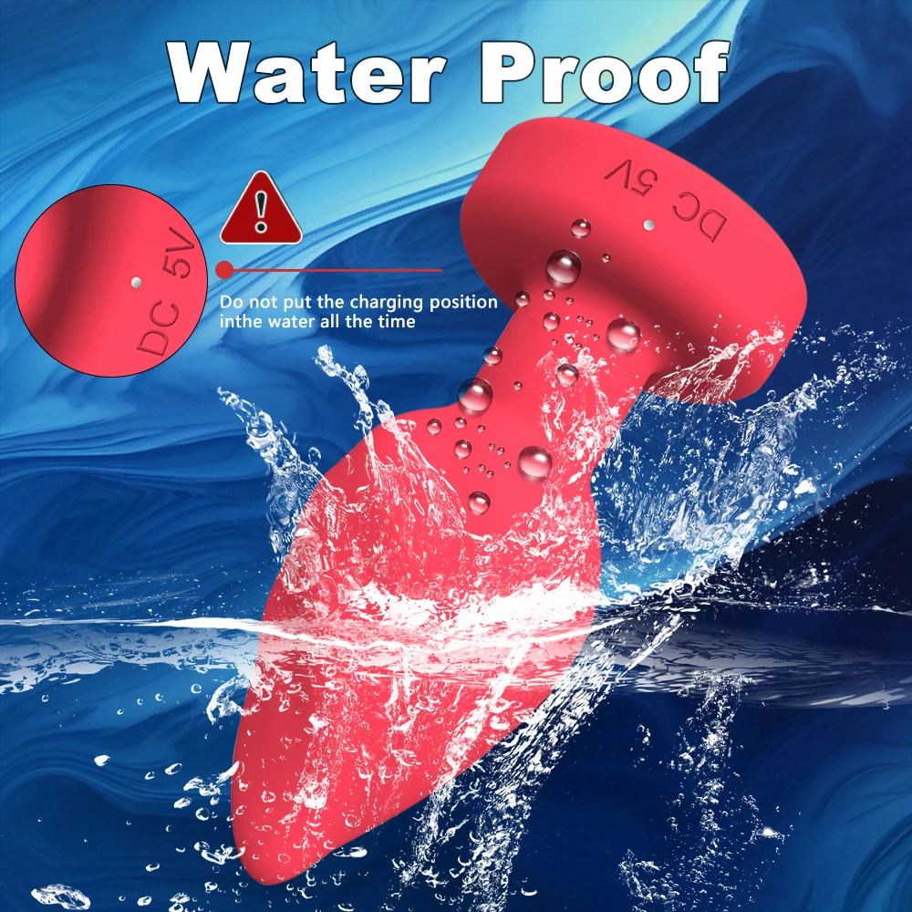 Portable LED Anal plug Vibrator Butt Plug 10 Vibration Ring Wireless Remote Prostate Massager Adult Sex Toys for Women Men Gay view 6