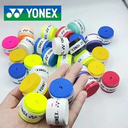 YONEX 오버그립 배드민턴 라켓 비스코스, 땀 흡수, Yy 플랫 테이프 그립 핸들, 테니스 스포츠 랩 테이프 