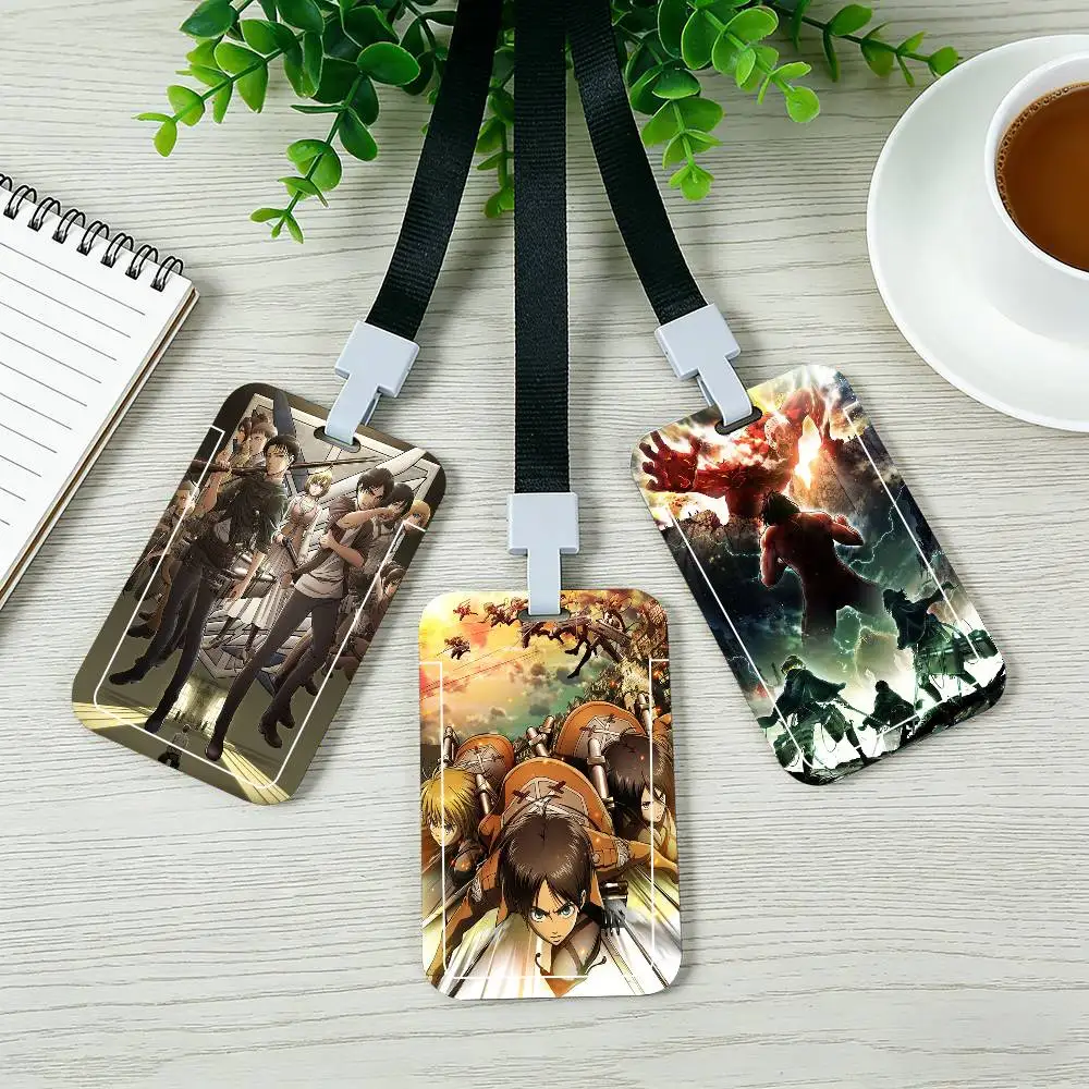A-attack-S On T-titan-S Card Holder Cardcase Bus Subway Work Permit Student Lanyard Neck Straps Badge Holder Door Card