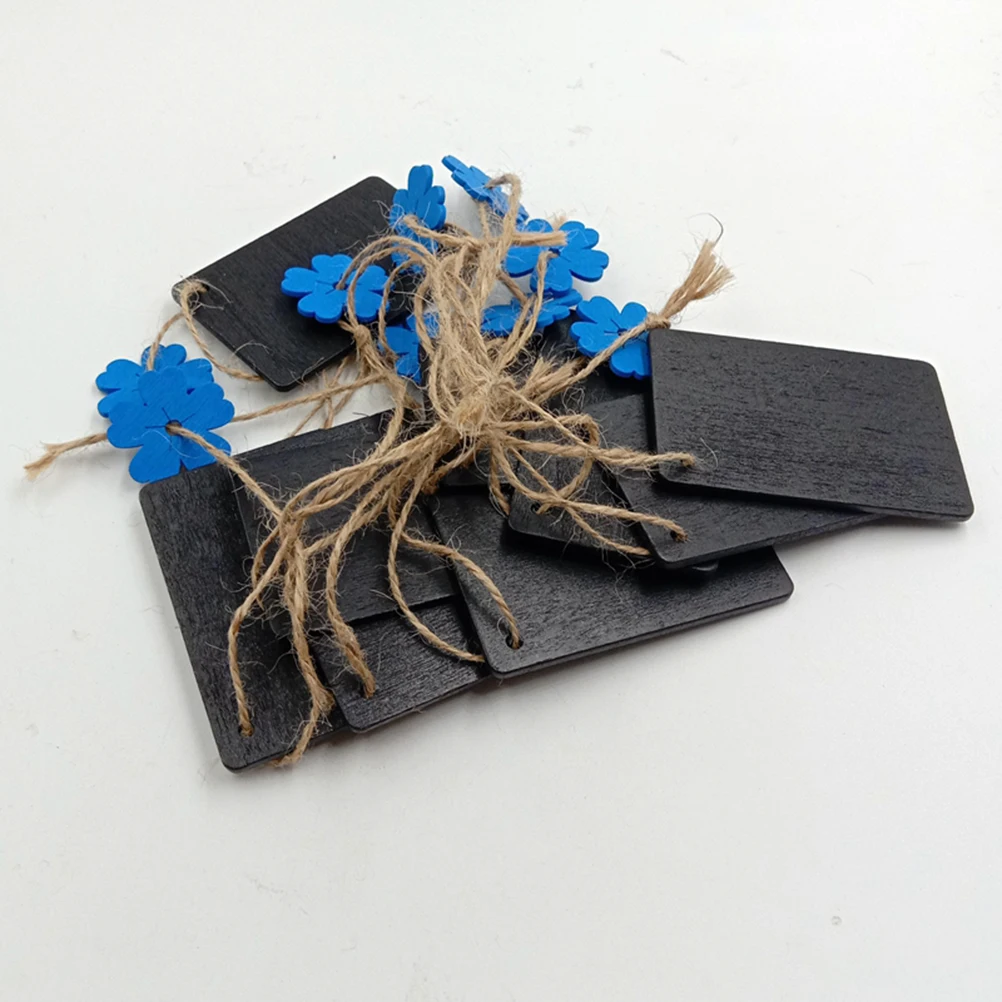 

10Pcs Jute Rope Wooden Plaque DIY Board Wall Hanging Decor Blue Flower Decoration Welcome Sign Hanging Plaque