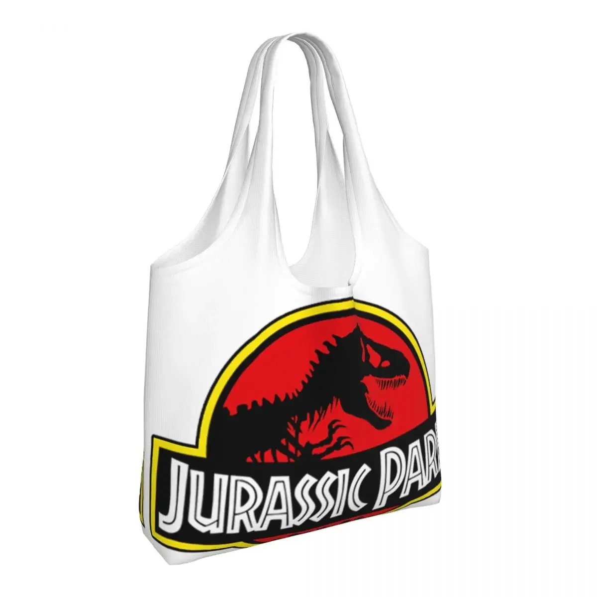 Custom Jurassic Parks Canvas Shopping Bag Women Durable Large Capacity Grocery Dinosaur World Shopper Tote Bags Handbags