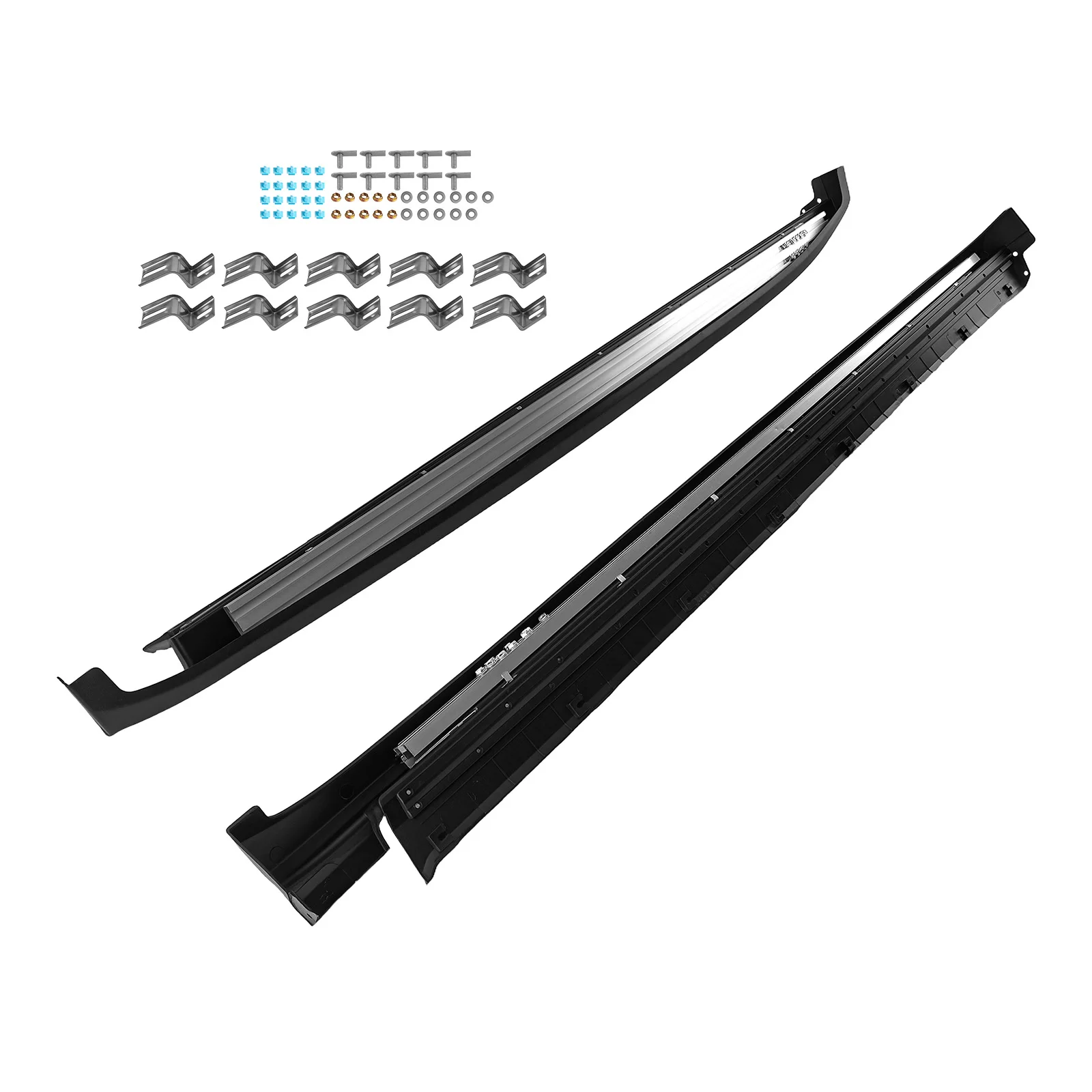 خطوات جانبية لشركة Nerf لسيارة Hyundai Santa Fe 2019-2023 مصنوعة من سبائك الألومنيوم الأسود غير قابلة للانزلاق