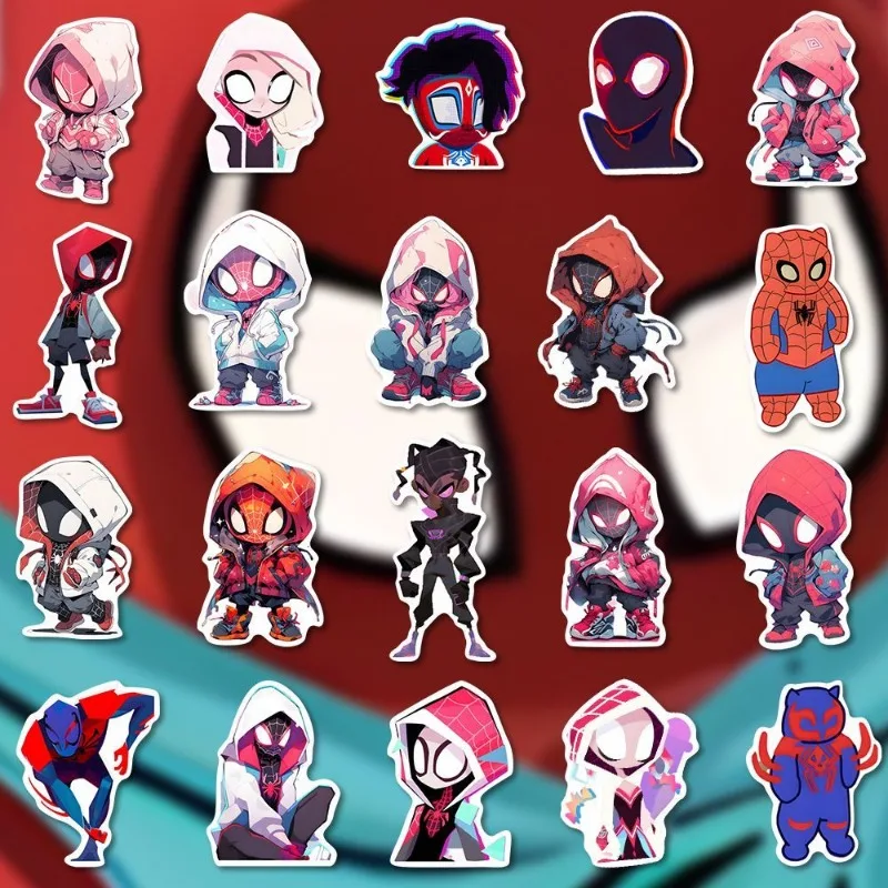 50pcs Spider-Man Parallel Universe Miles Gwen Peripheral Personality Creative Room Decoration Waterproof Sticker Holiday Gift