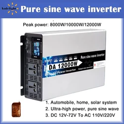 Pure Sine Wave Inverter 12v 220v 8000W 10000W 12000 High Power 12V 24V 48V 60V 72V Converter Solar Car Inverters Off Grid