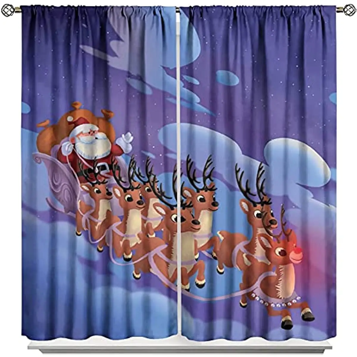 

Santa Claus Christmas Decoration Christmas Blackout Curtains 3D Print Window Curtain Bedroom Living Room Decor Window Treatments