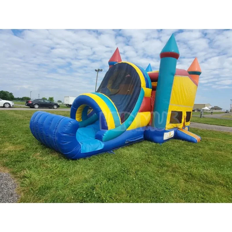 Commercial Inflatable Bounce House Combo Colorful Castle Inflatable Bouncy Castle With Slide for Kids Adults Party Event Rental