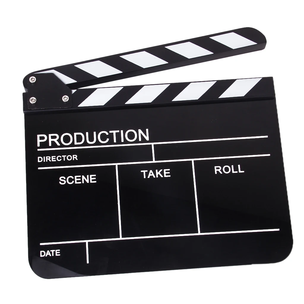 Director Clapper Board Large Acrylic Slate Movie Film Recording Equipment for Scene Take and Roll Marking