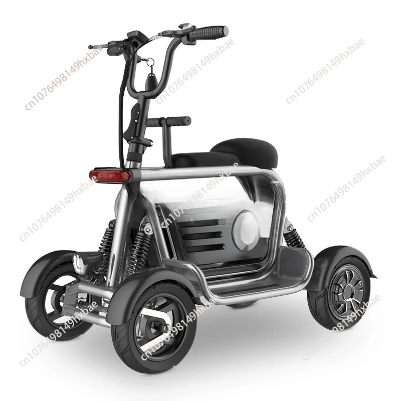 

Электрический четырехколесный детский двойной маленький для пожилых людей, складной аккумуляторный автомобиль