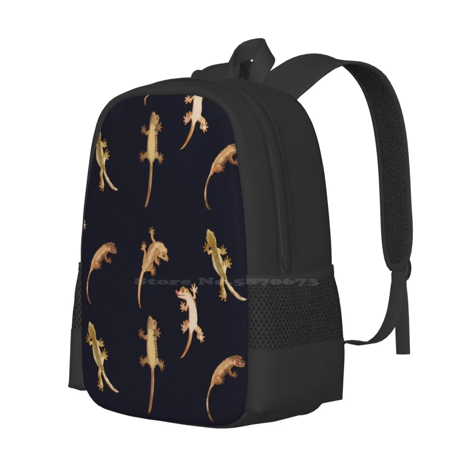 Cute Little Crested Geckos Hot Sale Schoolbag Backpack Fashion Bags Crested Crestie Reptiles Lizards Geckos Reptile Mom Reptile