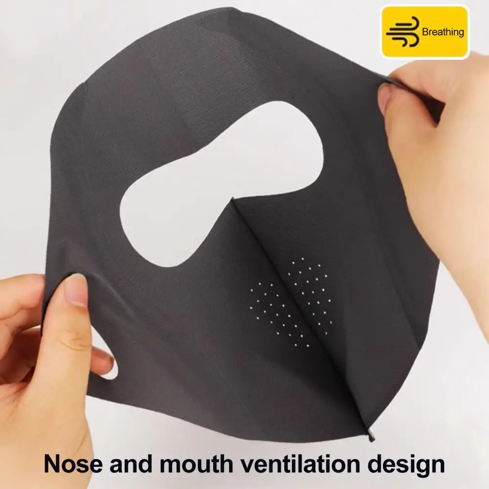 Sunburn Prevention Guard Soft Ice Silk Face Guard Full Face Wrapping Protector Breathable Shield with Elastic Ear for Outdoor