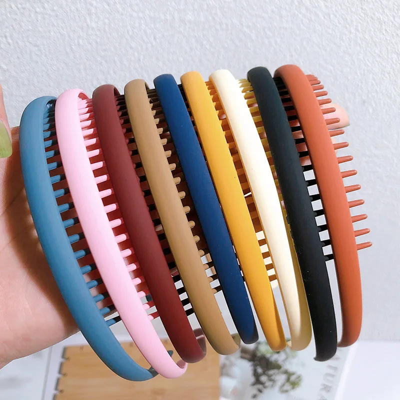 Fashion Solid Color Plastic Hairbands for Women