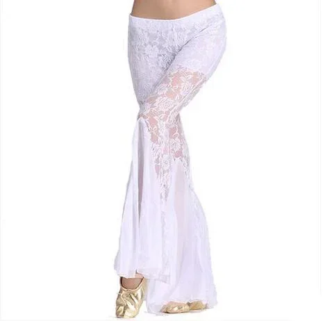 HOT SALE Sexy belly dance trousers for women Fishtail belly dance trousers lace chiffon trousers M and L 9 colors