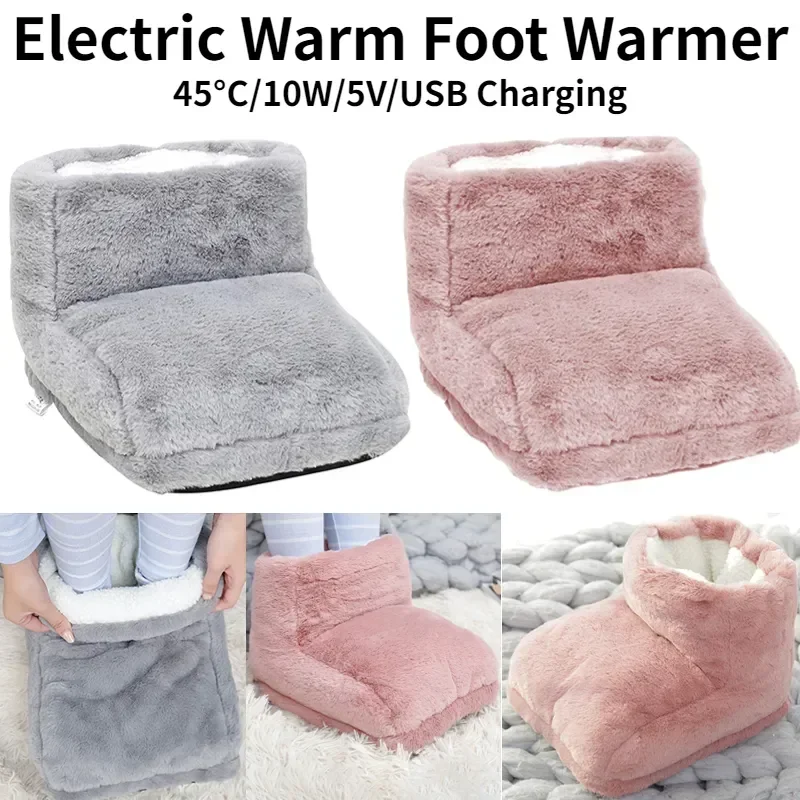 Electric Foot Warmer Usb Rechargeable Energy-saving Wool Double Warm Foot Cover Foot Heating Pad Suitable Family Bedroom Sleep