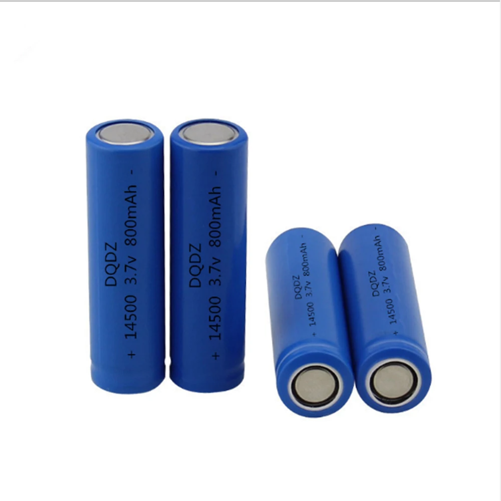 4PCS 14500 rechargeable battery 800mAh 3.7V rechargeable lithium ion AA lithium ion battery suitable for flashlight shaver