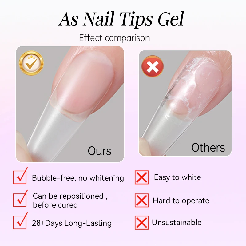 UR SUGAR 15ml 4 en 1 ongles conseils doux ongles conseils Gel ongles Gel pour strass longue durée tremper UV LED Gel d'adhérence