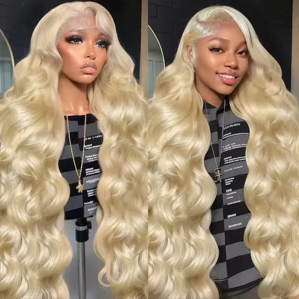 

200 Density 13x6 HD Transparent Lace Wig 613 Body Wave Human Hair 36 Inches Human Hair Brazilian Hair