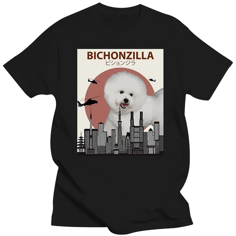 Hot Sale Fashion Bichonzilla Funny Bichon Frise T-Shirt | Gift For Dog Lovers Tshirt Men Funny Tees Tops Harajuku Streetwear