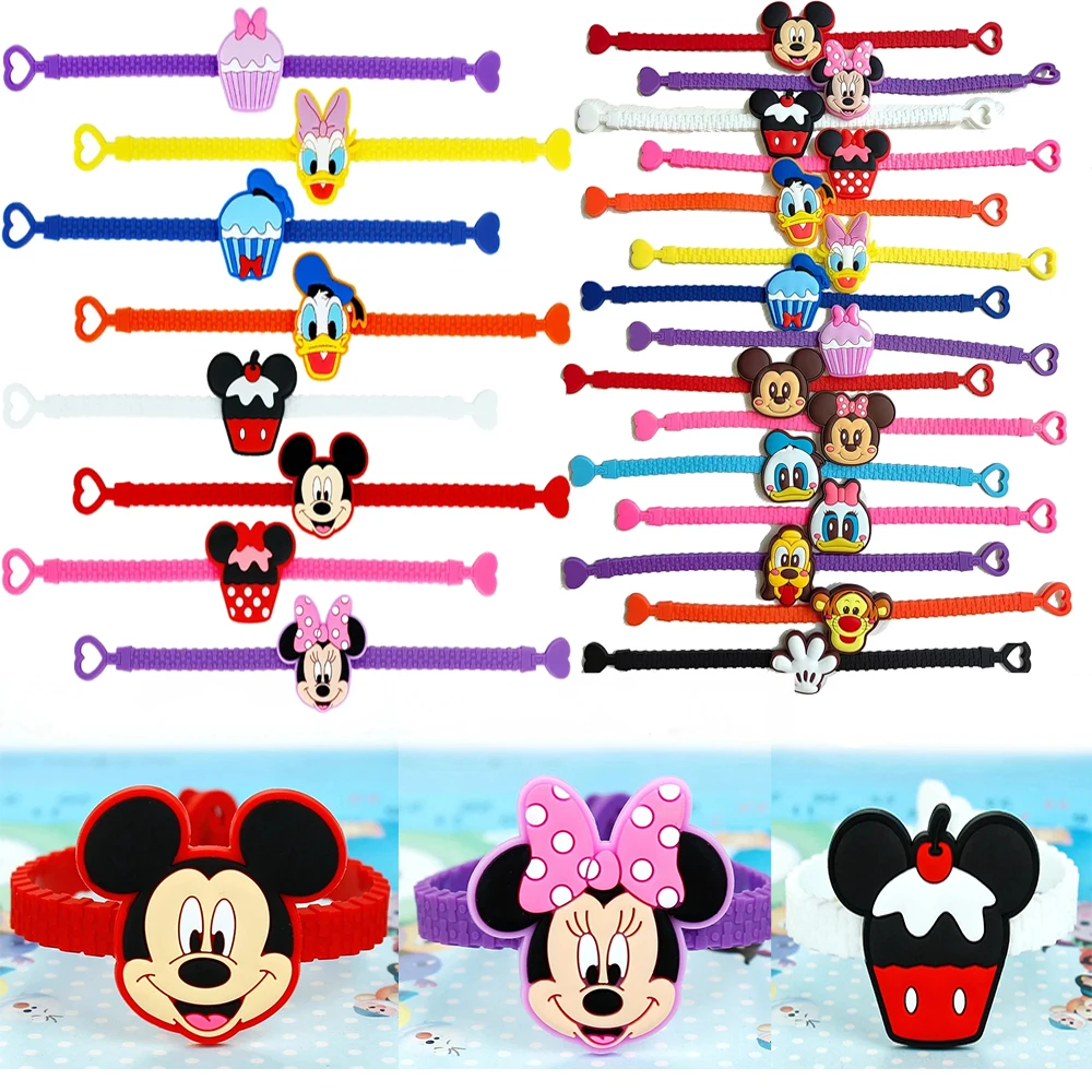 Mickey Minnie Mouse Party Gift 18.5cm Bracelet for Birthday Party Supplies Gifts Guests Favors Dinosaur Bracelet Lovers Gifts