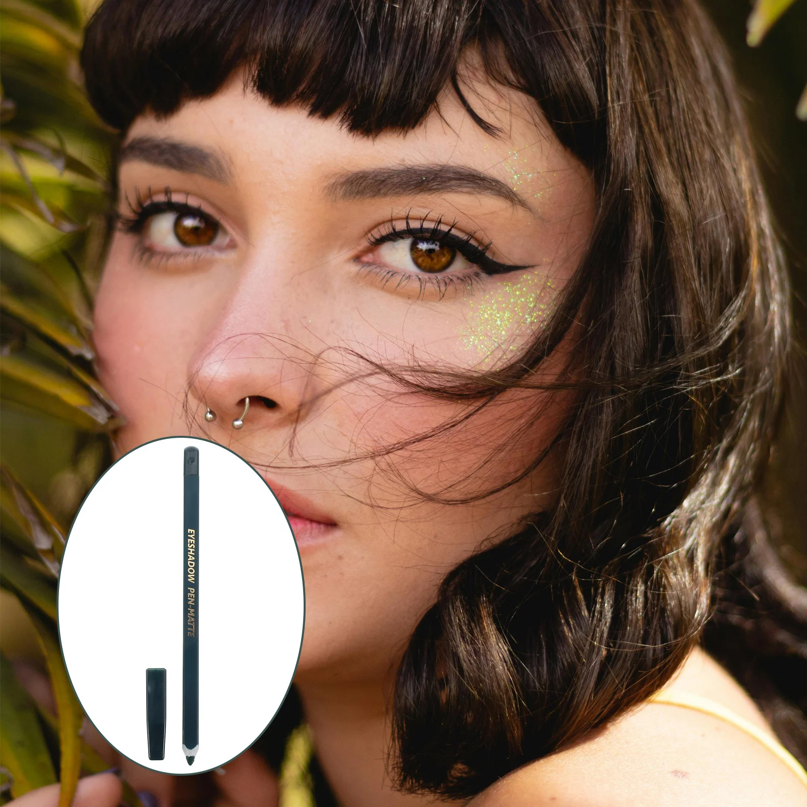 1 conjunto de caneta de sombra de olho de maquiagem, resistente a manchas 24 horas, mistura de textura macia, inclui facilmente delineador, ponta de precisão, cosméticos femininos