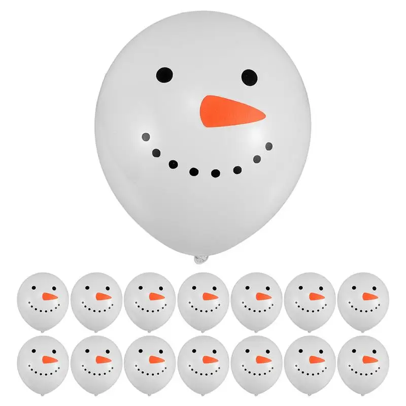 50pcs Christmas Snowman Balloons Big White Latex Balloons for Balloon Arch Xmas Party Decorations and Winter Celebrations