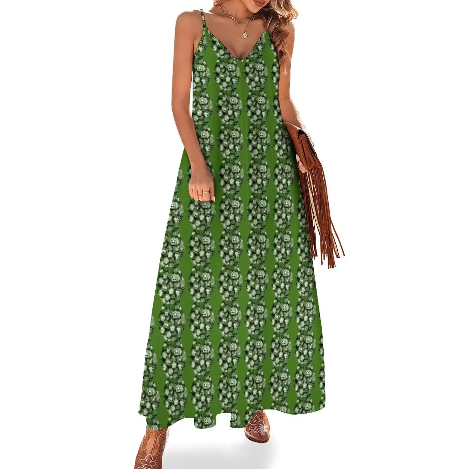 

Sliced Okra Sleeveless Dress summer dress daily Womens dresses