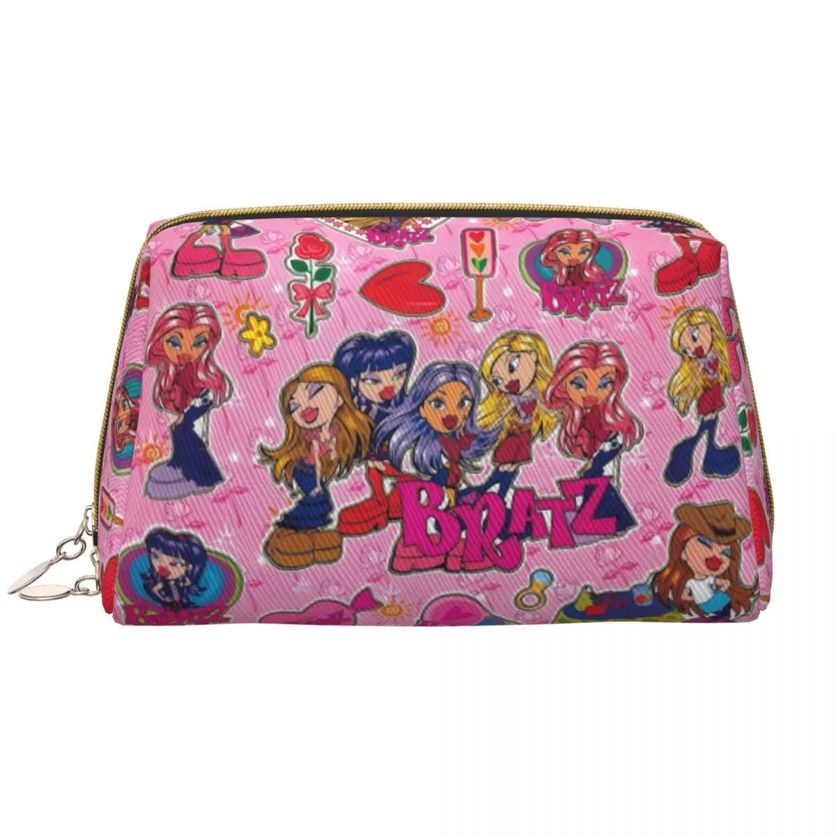 Bratz Rock Angelz Doll Collage Toiletry Bag Animated Movies For Children Makeup Cosmetic Organizer Beauty Storage Dopp Kit