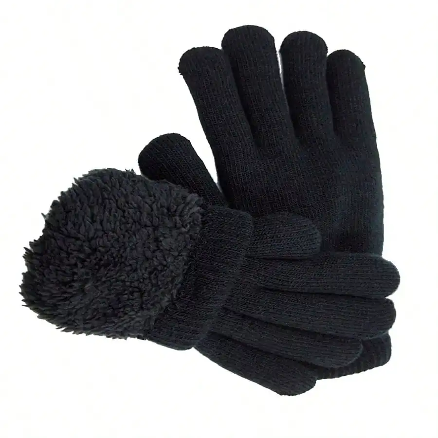 Double Layer Knitted Hand Cover With Plush Inner Lining, Deer Pattern Decor Hand Accessory For Daily Travel And Indoor Leisure Matching sc260807193429837640755