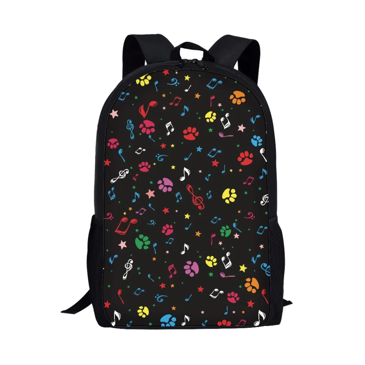 Colorful Dog Paw Print Student Large Capacity School Bag for Girls Boys Teenager Daily Casual Backpack Travel Storage Rucksacks