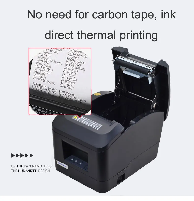 Automatic Paper Cutting 80mm Thermal Receipt Printer, Cheap Bill Printing, Supermarket Checkout Software Xprinter-A160M
