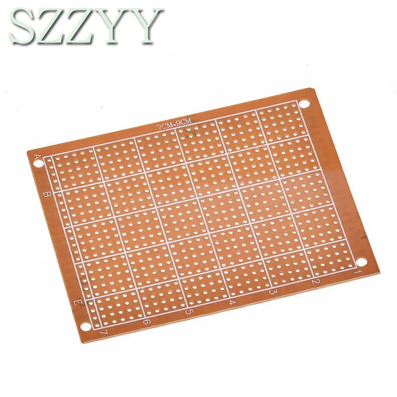 5pcs 7x9 7*9cm Single Side Prototype PCB Breadboard Universal Board Experimental Bakelite Copper Plate Circuirt Board Yellow