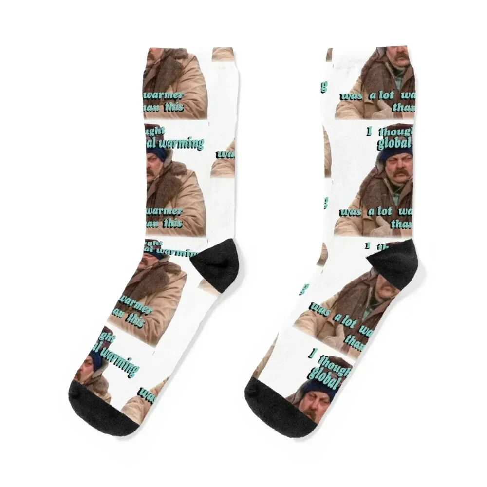 I thought global warming was a lot warmer than this Socks funny gift hip hop designer japanese fashion Socks For Man Women's