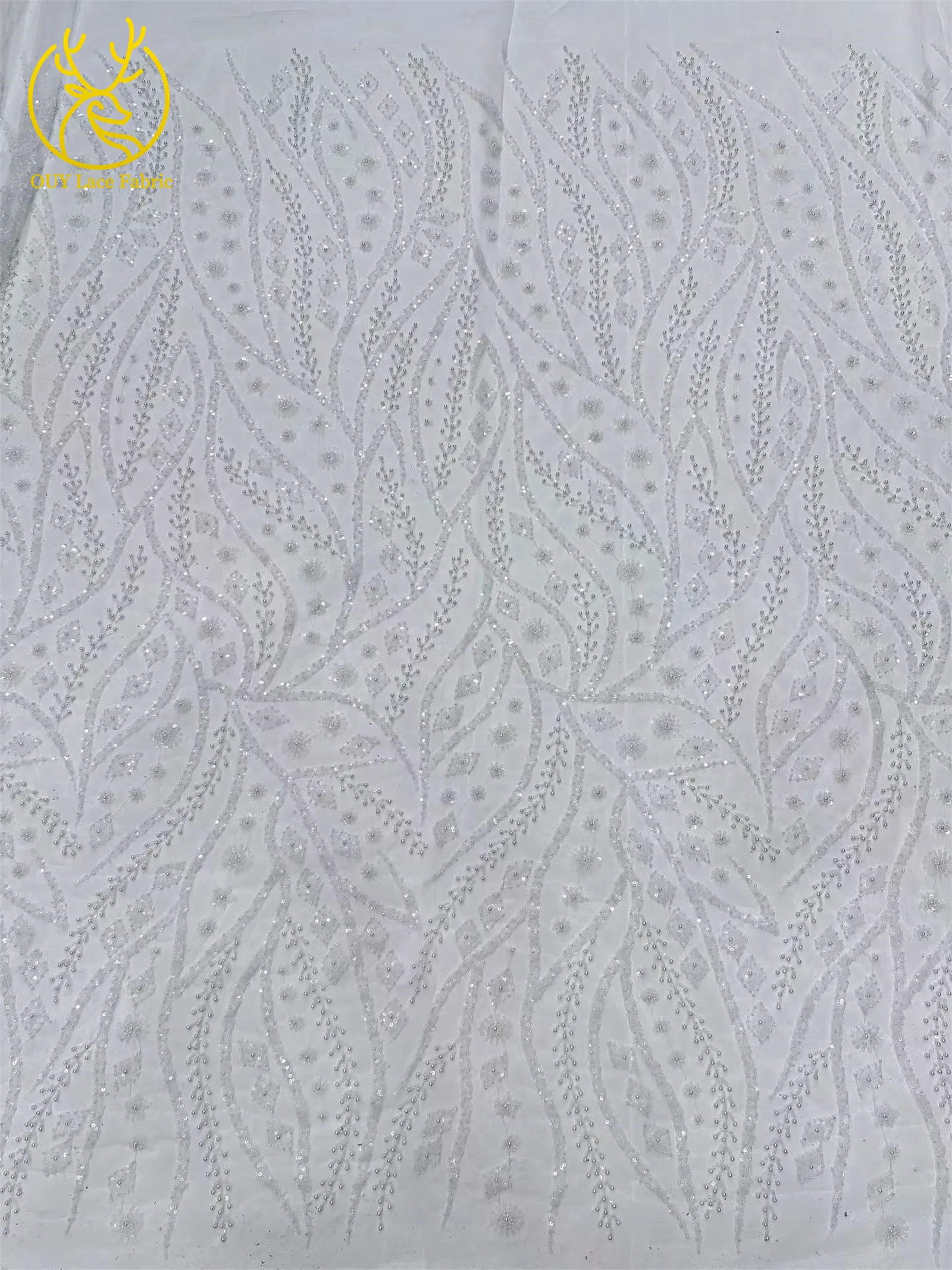 Schwarzer Afrikanischer Pailletten-Perlen-Spitzenstoff 2026 Modischer Nigerianischer Pailletten-Tüll-Spitzenstoff für Hochzeitskleider 5 Yards – Detail 26