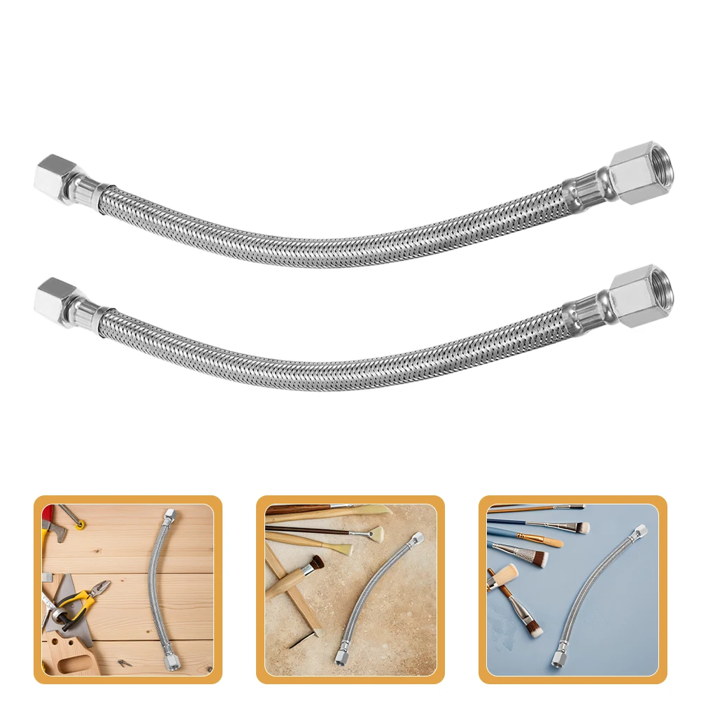

2pcs Air Compressor Hose Fittings Replacement Exhaust Tube Stainless Steel Durable Flexible Heavy Duty Pneumatic Air Fittings